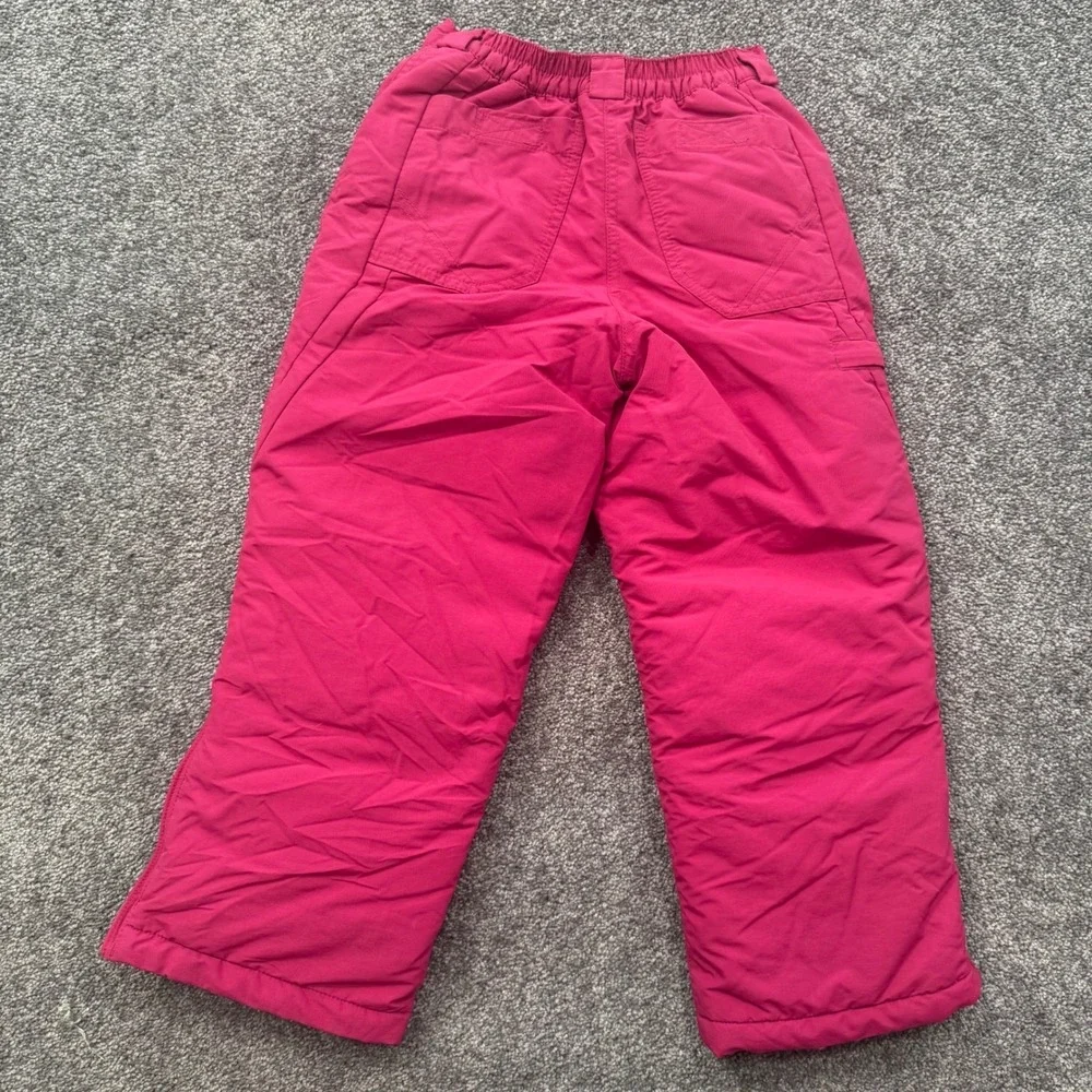 LL Bean Kids Pink Insulated Snow Pants Ski Bibs Size 6X-7 0DAT7